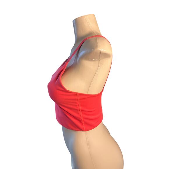 Women M Girlfriend Collective Mia Red Sports Bra Tank Top Crop Longline High Nk - Picture 3 of 6